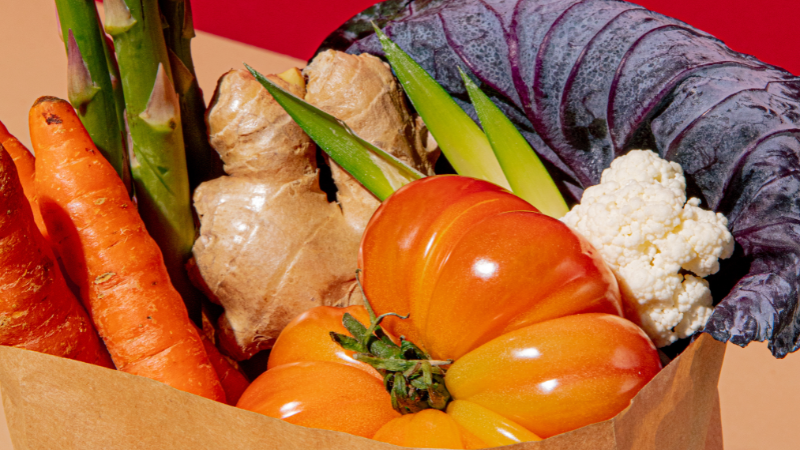 トマト、ねぎ、しょうが、にんじん