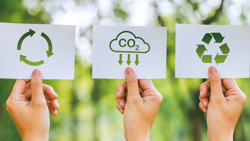 環境にやさしく持続可能なことを示したイラスト